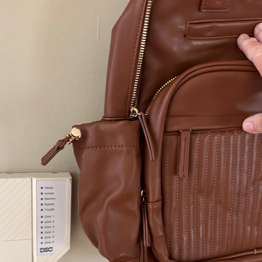 JuJuBe Brown Vegan Diaper bag Backpack - Stylish Everyday Bag,computer bag.